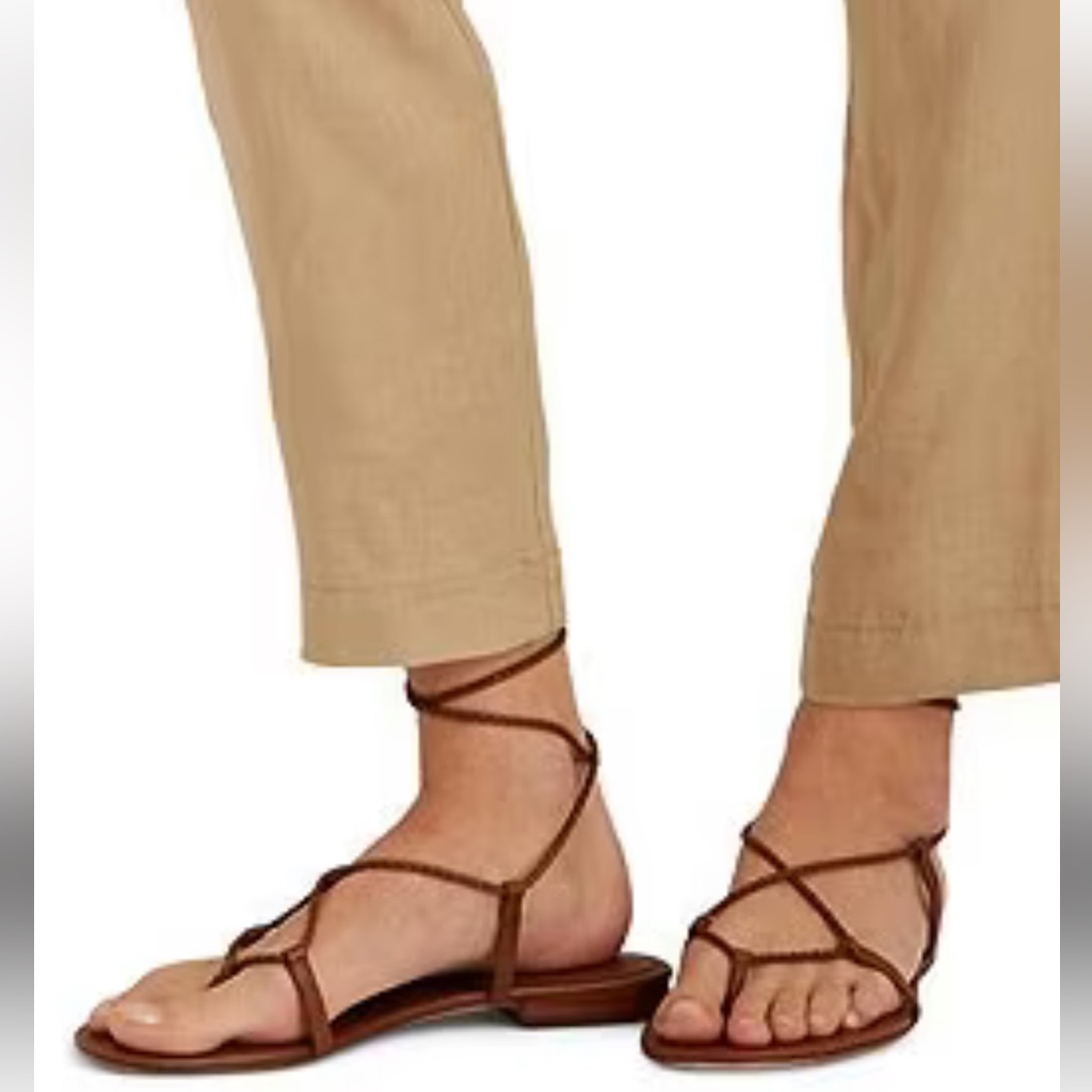 Nib Lauren Ralph Lauren Ebonie Burnished Leather Sandals 9